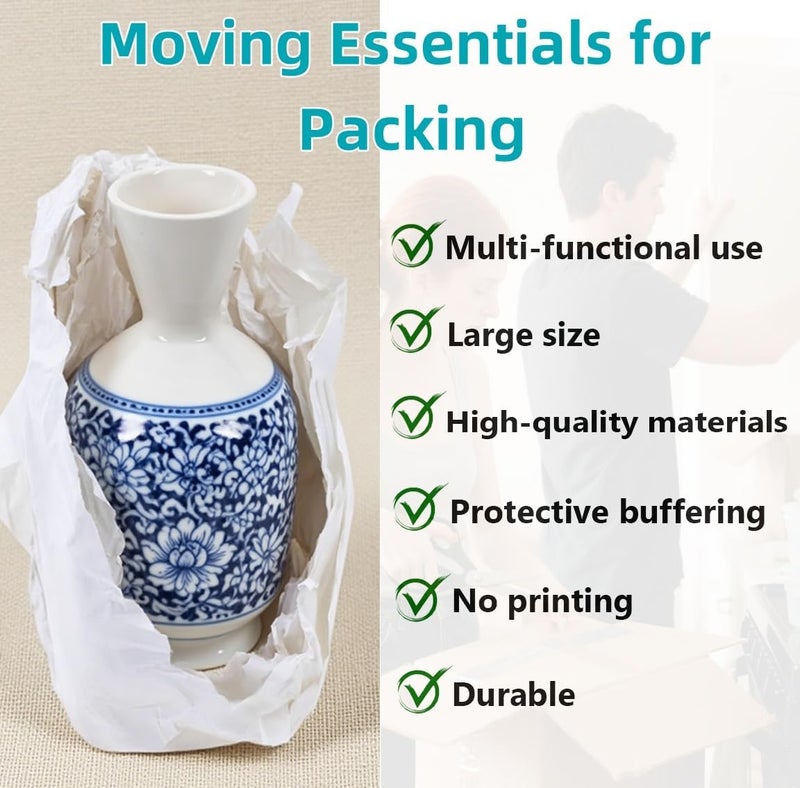 INTOMYTH 12 x 12 inch Packing Paper for Moving, Protecting Fragile China and Glasses, Small Wrapping Paper, Moving Box Filler, Essential Packing Supplies for Shipping & Storage (12x12 Inch, 50 Sheets) - Image 3